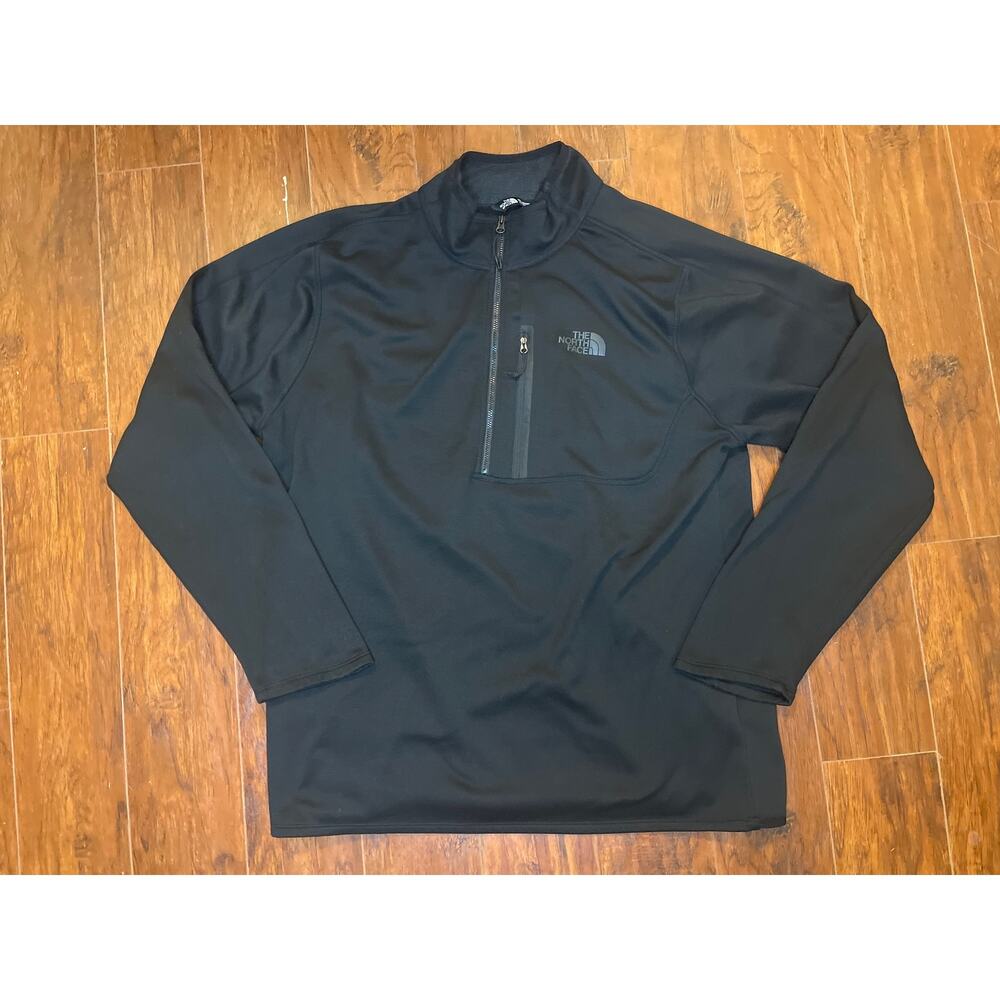 The North Face Men's Half Zip Front Pocket Black Pullover Layer Size XL